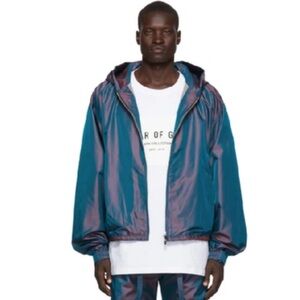 Fear of God Blue Nylon Iridescent Jacket In Blue Iridescent Size XL $1295 Retail